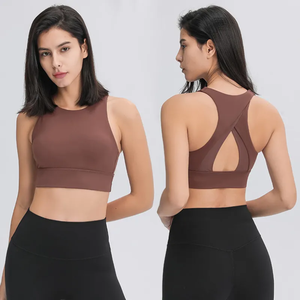 Sujetador deportivo de yoga 2026 personalizado para mujer, ligero, acanalado, de alto soporte, ecológico, transpirable, con tirantes cruzados y corte corto. - Product Image 5