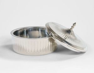 Round Stainless Steel Casserole With <b>Lid</b> Minimalist Design Durable Metal Food Serving Dish Hotpot Food Warmer Middle East Style - Product Image 2