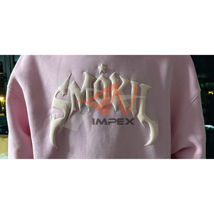 Sweat à capuche unisexe en coton de haute qualité, grande taille, avec logo 3D en mousse blanche personnalisé, pour homme - Product Image 4