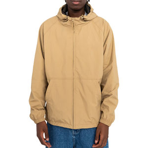 <b>Men</b> Hooded Windbreaker <b>Jacket</b> Lightweight Casual Zipper Front Solid Color Polyester Autumn Wear - Product Image 1