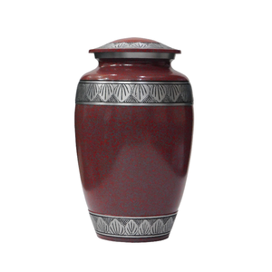 Urnes funéraires en aluminium pour adultes avec gravure, finition en étain et couleur marron, fournitures funéraires en métal pour cendres humaines - Product Image 1