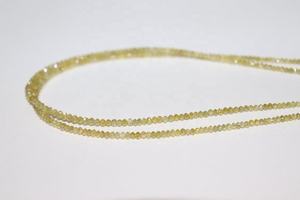 AAA Quality Natural Yellow Diamond Faceted Rondelle Beads 1.8-2.8mm 14 Carats 38cm Strand Necklace - Product Image 6