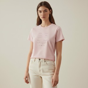 Camiseta Básica de Verano para Mujer, de Alta Calidad, Casual, de Manga Corta, con Estampado a Color, de Algodón, Ajustada, Transpirable, de Secado Rápido - Product Image 1