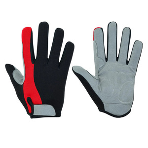Gants de cyclisme unisexes à doigts entiers, respirants, en polyester, antidérapants, gris, rouge, noir, pour l'été, pour la conduite en plein air - Product Image 1