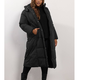 Manteau matelassé personnalisé à capuche de haute qualité, OEM, grande taille, en duvet, léger, long, noir, pour femme, isolé, pour l'hiver - Product Image 5