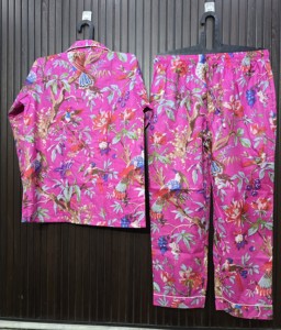 Tiger Print Women's <b>Pajama</b> Set 100% Cotton Full Sleeve Casual Loose Fit Spring Woven Fabric Button Fly - Product Image 2
