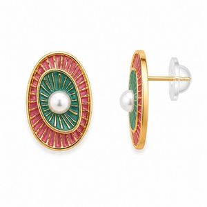 Pendientes de Moda para Mujeres y Niñas - Pendientes de Perlas y Piedras Multicolores Antideslustre, Joyería Occidental, Regalo (WE011Mul) - Product Image 2