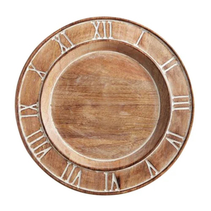 Assiette de service ronde en bois, design minimaliste fait main, couleur unie, vaisselle décorative, assiette de service pour fête, service à vin - Product Image 3