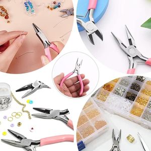 Pince à bec effilé de 4,5 pouces pour la réparation de bijoux, le bobinage de fils et les projets d'artisanat DIY, outil à poignée rose - Product Image 5