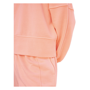 Women Oversized Drop-Shoulder Sweatshirt Solid Color V-neck Full Sleeve 100% Cotton Knitted Breathable Lined Front Autumn Style - Product Image 4