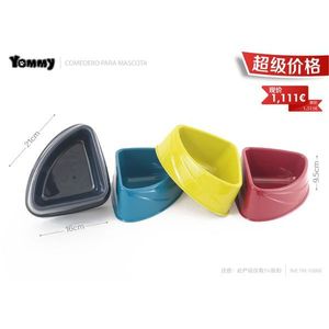 ชามอาหารสัตว์เลี้ยงทรงสามเหลี่ยมยี่ห้อ Yommy ขนาด 21x16x9.5 ซม. สีสันสดใส ป้องกันการลื่น สำหรับแมวและสุนัข - Product Image 3