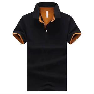 <b>Men's</b> New Fashion Trend 100% Cotton Knitted Breathable <b>Turtleneck</b> Short Sleeve Pullover <b>for</b> Shirts Custom Front Logo Plus Size - Product Image 3