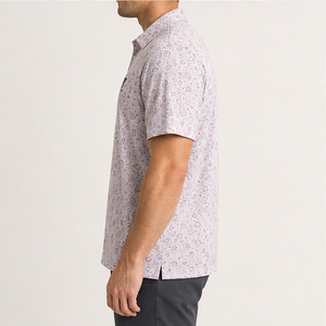 Trackstar Men's <b>Pink</b> Paisley Print <b>Polo</b> <b>Shirt</b> Short Sleeve Button Collar Casual Golf <b>Shirt</b> Custom Logo - Product Image 2