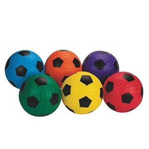 Lot de 6 ballons de football en mousse multicolores personnalisables – Tailles 3-5, revêtement en caoutchouc, écologiques, durables, légers, pour l'entraînement et le rebond - Product Image 1