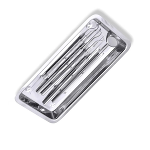 Plateau à instruments carré manuel en acier inoxydable GUJJAR SURGICAL 22x11x2cm, qualité 304, pour laboratoire, usage dentaire et chirurgical, certifié CE - Product Image 6