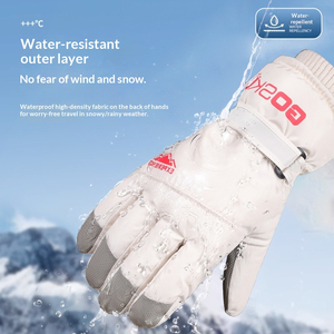 Gants de ski en cuir de chèvre pour homme et femme, hiver, ignifuges, doublés de polaire, compatibles écran tactile, hydrofuges, pour le cyclisme - Product Image 5