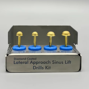 Kit de fresas dentales para elevación de senos con acceso lateral, fresas de implante recubiertas de diamante para membrana, fresa trepanadora de 6mm y 8mm con soporte - Product Image 1