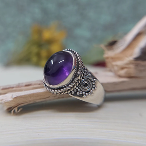 Bague en améthyste naturelle, argent sterling 925, bijoux faits à la main pour femmes, vente en gros - Product Image 3