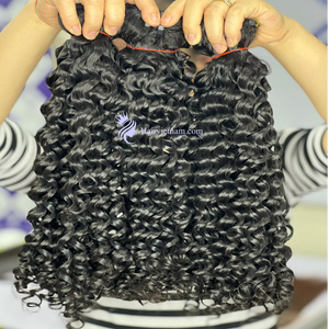 Vente chaude 100% Extensions de cheveux vietnamiens crus vierges cheveux bouclés profonds pour les femmes noires Machine de tissage de cheveux humains de haute qualité - Product Image 1