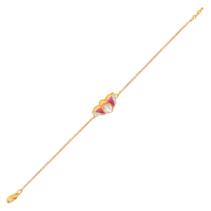 สร้อยข้อมือเพชรลายดอกลิลลี่โพลีกีสีทอง14K ของผู้หญิงที่มีลวดลายดอกไม้ที่สง่างามและเป็นแรงบันดาลใจของดอกลิลลี่ที่ละเอียดอ่อน - Product Image 4
