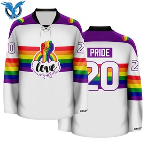 Meilleur tissu pour hommes, qualité supérieure, polyester/coton, maillot de hockey sur glace à manches longues avec logo personnalisé imprimé pour toutes les saisons - Product Image 1