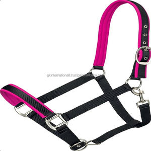 Cabestros de nailon acolchados coloridos de fabricante OEM, cabestro de caballo sostenible personalizado con hebillas de Metal ajustables para entrenamiento - Product Image 1