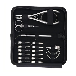 Kit d'outils pour extensions de cheveux en acier inoxydable noir mat, pinces noires pour micro-perles, anneaux nano, pinces de sectionnement des cheveux - Product Image 2