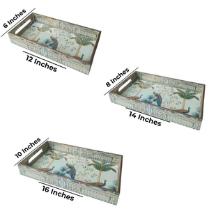New Style Enamel printed & <b>Wooden</b> Serving <b>Tray</b> For Serving Food New <b>Wooden</b> <b>Tray</b> In Wholesale Price New Platter Indian Platter - Product Image 5