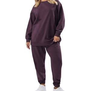 Conjunto de Sudadera Oversize y Pantalones Deportivos para Mujer, Chándal Casual de Dos Piezas, Conjunto para Descansar, Venta al por Mayor, OEM, Logotipo Personalizado - Product Image 3