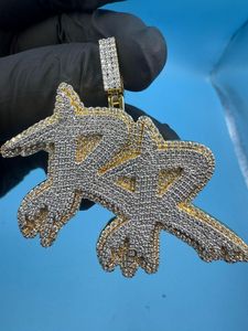 Colgante de Lujo con Moissanita y Plata de Ley 925 Bañada en Oro de 18K, Estilo HipHop Rapper, con Brillo Personalizado para Fiestas y Eventos - Product Image 5