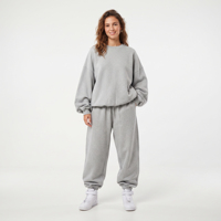 Ensemble de survêtement en coton pour femme, manches longues, coupe ample, style streetwear hiver, pantalon de survêtement oversize à jambes larges