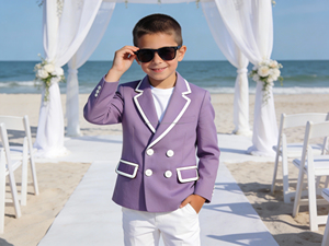 Ensemble de costume blazer beige croisé pour garçons, idéal pour mariage et fête | Blazer formel pour enfants avec pantalon blanc, vente en gros OEM - Product Image 5