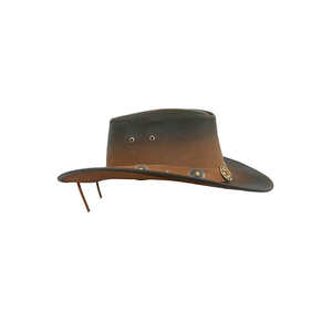 Sombrero de Vaquero de Cuero Hecho a Mano de Primera Calidad con Cordón Ajustable, Estilo Occidental Clásico, Deportivo - Product Image 3