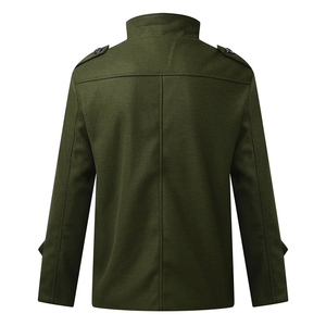 Manteau en laine pour homme sur mesure, long, imperméable, léger, respirant, avec col en vraie fourrure de renard, fermeture à boutons, tissu en laine - Product Image 2