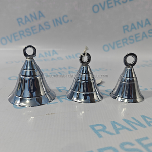 Campanas Colgantes Modernas de Latón Pulido con Acabado Plateado, Juego de 3 Campanas Decorativas para Puerta, Pared, Regalo para el Hogar - Product Image 2