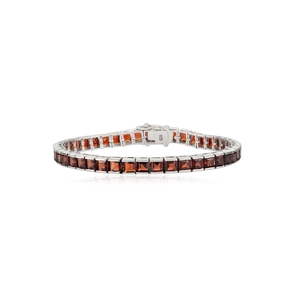 Best Selling Trendy Princess Cut Natural <b>Garnet</b> Gemstone 925 Sterling Silver Unisex Tennis <b>Bracelet</b> Fine Jewelry - Product Image 1