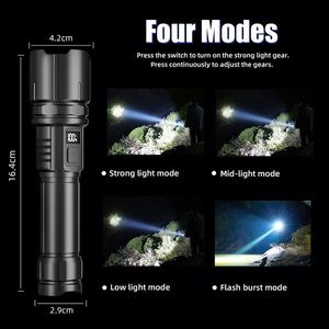 CITICITY <b>Rechargeable</b> Flashlight, <b>LED</b> Flashlights 4 Modes High Powered 800LM Zoom Waterproof with LCD for Outdoors Emergency - Product Image 3