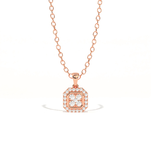 Pendentif Aarinya de luxe en diamant de laboratoire certifié IGI, plaqué or 18 carats, coupe brillante tendance, design halo, pour usage quotidien, cadeau de fête - Product Image 2