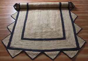 Tapis en jute tressé à la main, respectueux de l'environnement, tailles personnalisables pour salon et chambre d'enfant - Product Image 5