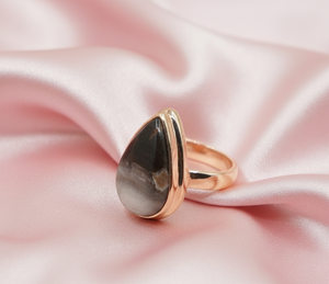 Natural Botswana Agate 925 Sterling Silver <b>Ring</b> Handmade Pear Shape Boho <b>Statement</b> <b>Ring</b> Unique Designer Jewelry Gift For Women - Product Image 4