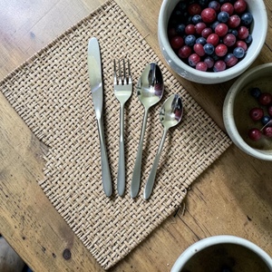 <b>Silver</b> Plated Cutlery Set Mirror Finish Long Handle Minimalist Design Dishwasher Safe Wedding Tableware - Product Image 4
