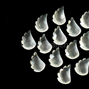 Natural Ice Quartz Leaf Shape <b>Hand</b> Carved Gemstone Briolette Beads 11x15mm Loose Quartz Stone Beads For Jewelry Making DIY Craft - Product Image 4