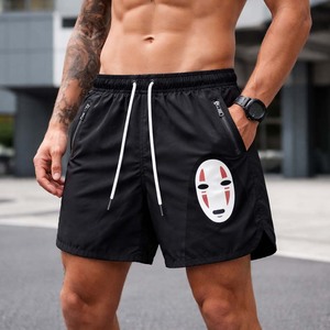 กางเกงขาสั้นกีฬาสีดำสำหรับผู้ชาย มีกระเป๋าซิป โลโก้สั่งทำได้ เหมาะสำหรับออกกำลังกาย วิ่ง และเล่นกีฬา - Product Image 3