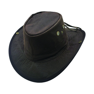 Sombrero Vaquero Australiano Occidental para Hombre y Mujer, Color Marrón, Logotipo y Diseño Personalizados OEM, Sombrero Vaquero Clásico Impermeable Encerado - Product Image 1