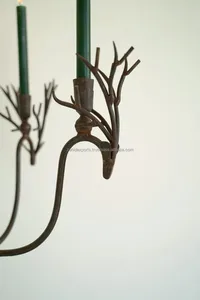 Candelabra With Five Branches For Home Decoration Round Shape Metal Candle Holder - Product Image 3