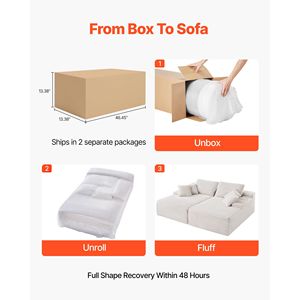 Divano Sezionale Oversize in Tessuto Corduroy da 82,7 Pollici, Comodo Divanetto a Seduta Profonda con Morbidi Cuscini, Doppia Chaise Longue per Camera da Letto - Product Image 6
