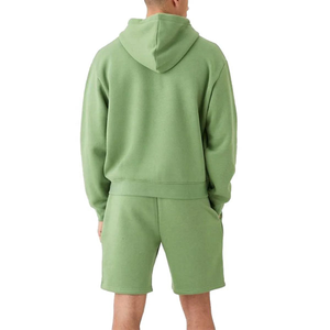 Ensemble sweat à capuche zippé décontracté et short pour homme, 100 % coton respirant et léger, personnalisable – Nouvelle collection hiver - Product Image 2