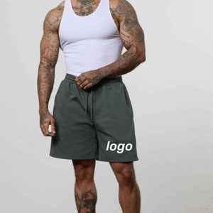 Knitted Men's <b>Elastic</b> Waist Shorts Casual High Quality Breathable Cotton Knit Gym Sport Wear Wholesale Custom Logo Shorts - Product Image 2