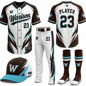 Customized Unisex Baseball Uniform Set Solid Color Sublimation 100% Polyester Sportswear Baseball Uniform Kit - Product Image 2