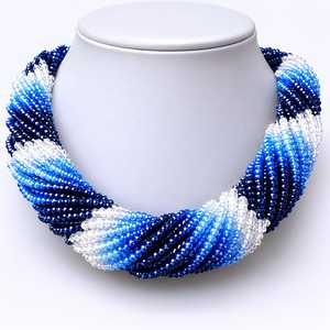 Luxury Burma Blue Sapphire 20 Layer <b>Necklace</b> Handmade Natural Sapphire Beaded Jewelry 20 Inch <b>Statement</b> <b>Necklace</b> - Product Image 1